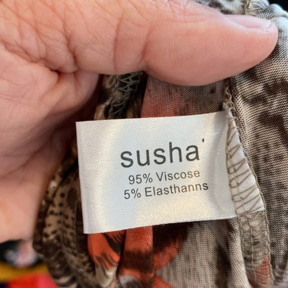 Susha Women Orange Brown Bohemian Animal Print Trouser Pants Size XL - Picture 9 of 11